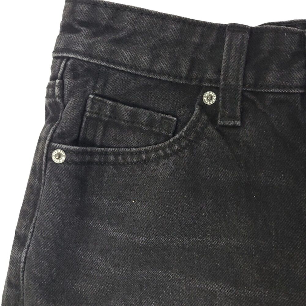 Old Navy Size 0 Black O.G Short High-Rise Button Fly Denim Jean Booty Shorts Y2K - Picture 3 of 9